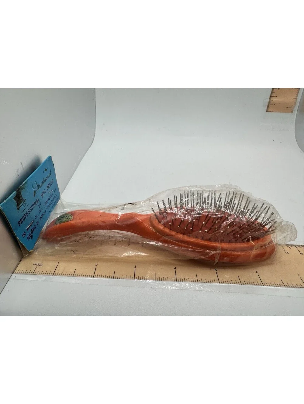 Vintage Aristocrat Professional Wig Brush - Orange Made In Hong Kong NOS